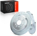 A-Premium 12.99 inch (330mm) Rear Drilled and Slotted Disc Brake Rotors Compatible with Select Ford, Lincoln and Mercury Models - Explorer, Edge, Flex, Taurus, Five Hundred, Taurus X, Freestyle