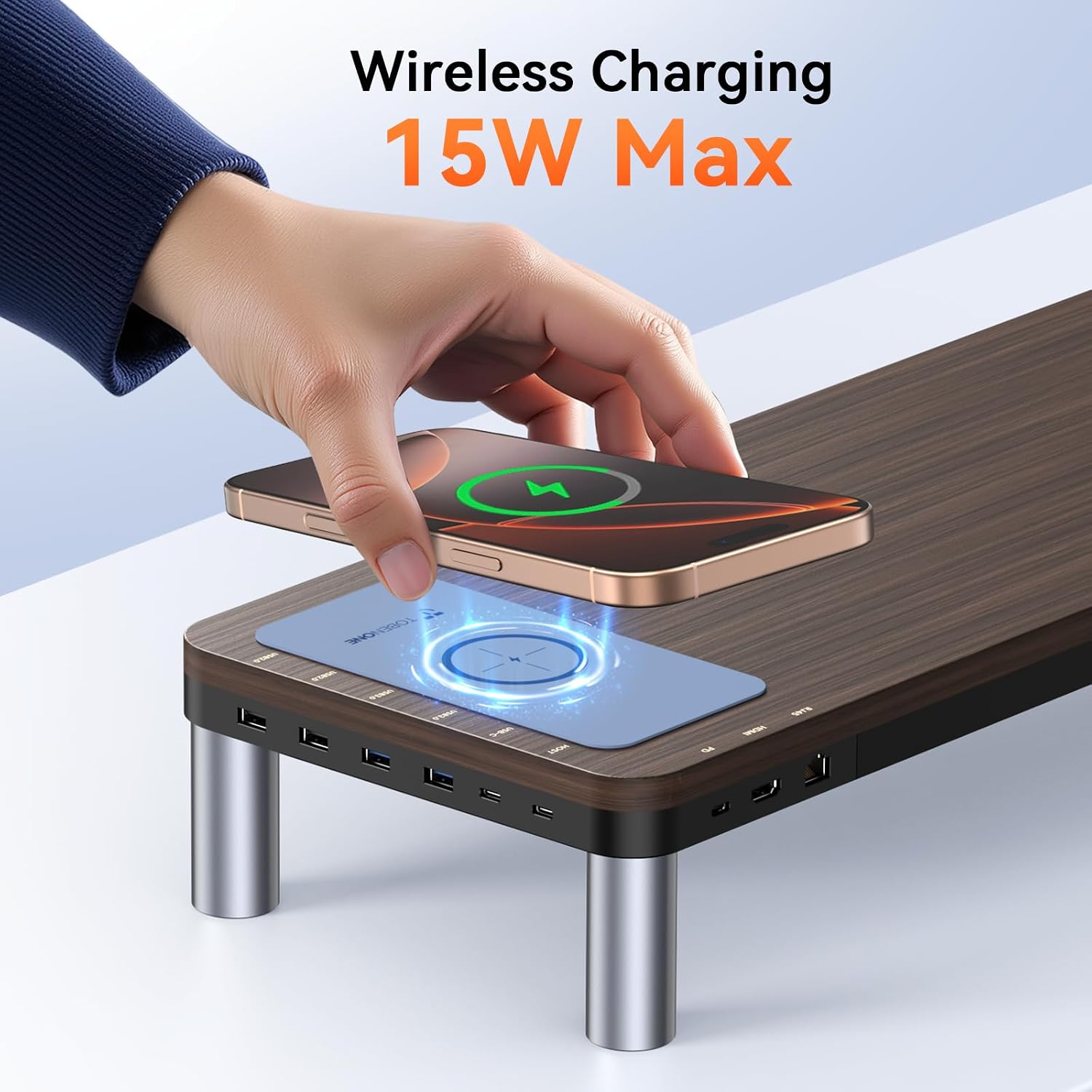 TobenONE MacBook Docking Station 10 in 1 (Monitor Stand), USB C Docking Station with 4K@60Hz HDMI, 100W Power Supply, 5 USB Ports, Ethernet, for MacBook Pro/Pro Max/Air/M1 M2 M3 M4, iMac, Mac mini