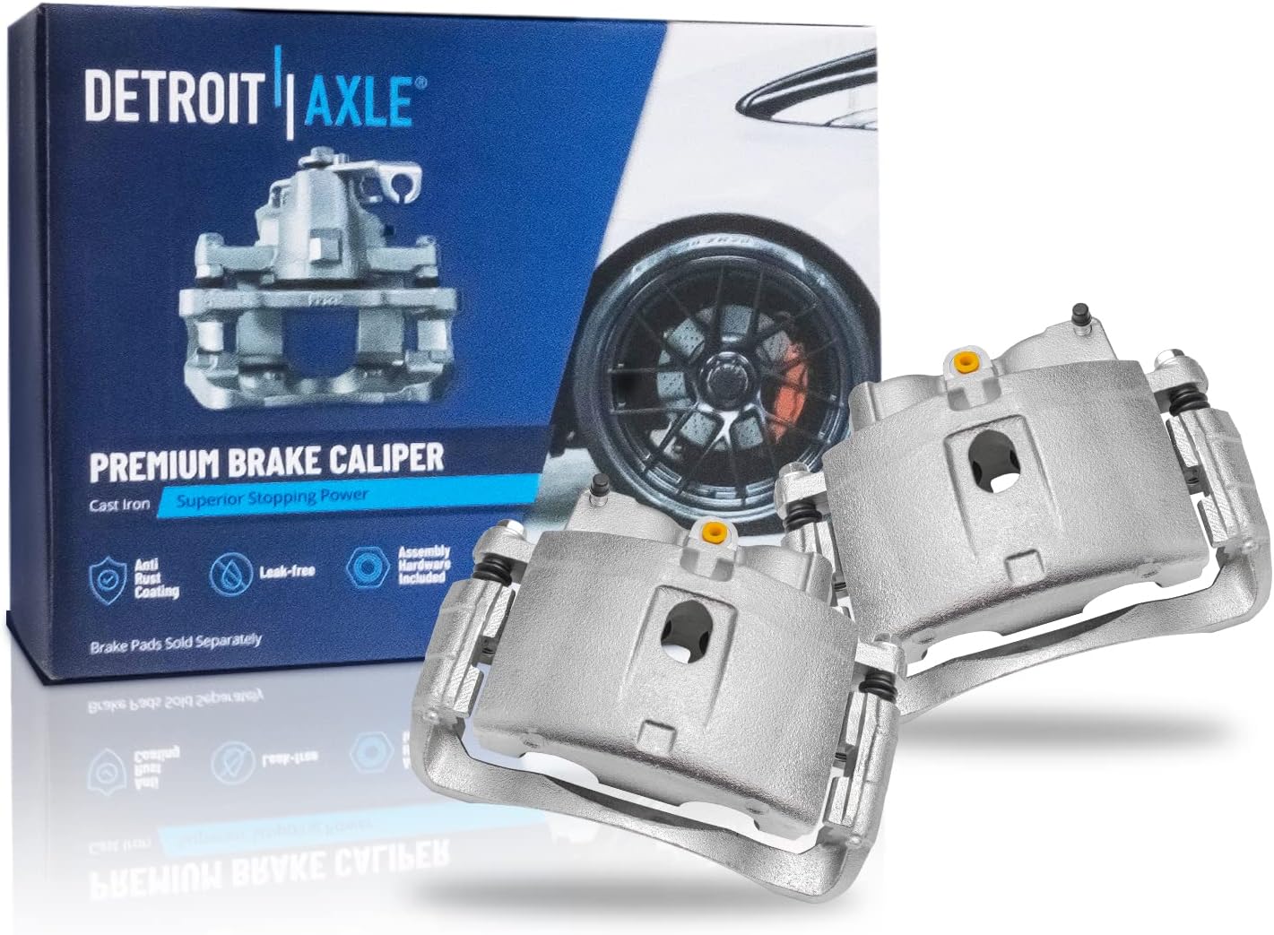 Detroit Axle - 12pc Brake Kit for 2003-2020 Express Savana 3500, 2006-2016 Express Savana 2500, Front & Rear Disc Brake Rotors Ceramic Brakes Pads Brake Calipers