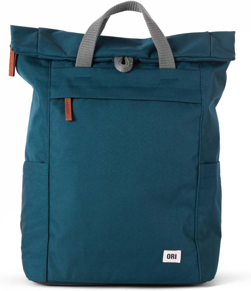 ORI LONDON Travel Backpack - Large Water-Resistant Nylon Rolltop Laptop Backpack for Men & Women - The Finchley - Teal