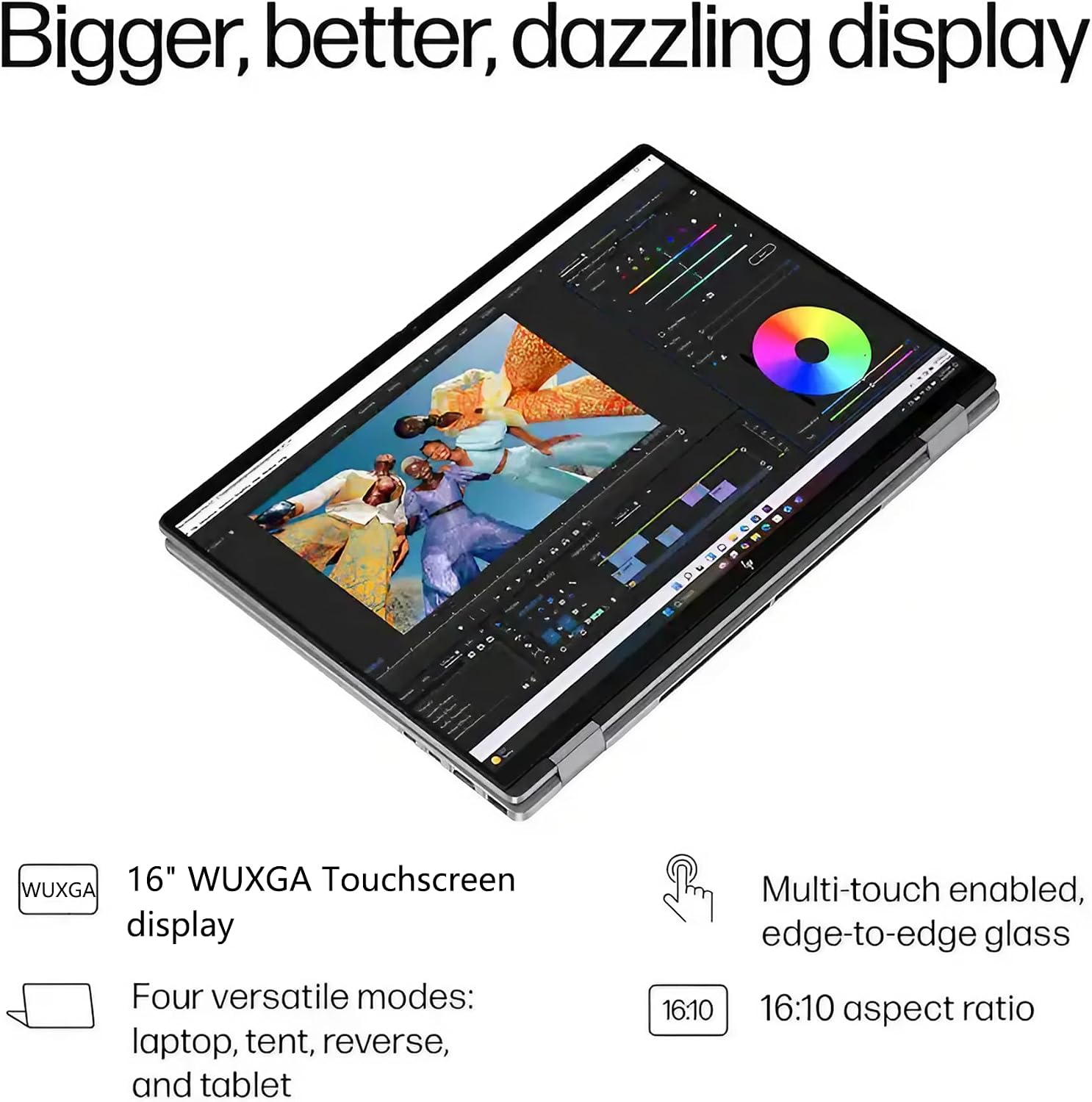 HP OmniBook X Flip AI PC 2-in-1 Laptop | 16' WUXGA Touchscreen | AMD 6-Core Ryzen AI 5 340 (Up to 50 Tops) | 16GB DDR5 4TB SSD | Backlit 5MP IR Privacy Camera Win11 w/DLCA Accessory