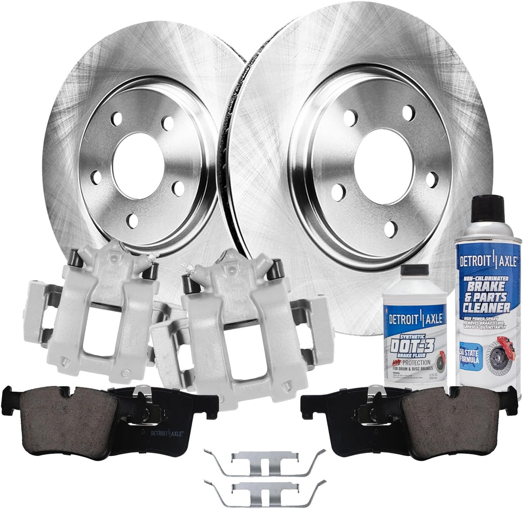 Detroit Axle - Front Disc Rotors and Pads Kit Calibers w/Bracket Replacement for 428i 430i xDrive Gran Coupe - 8pc Set