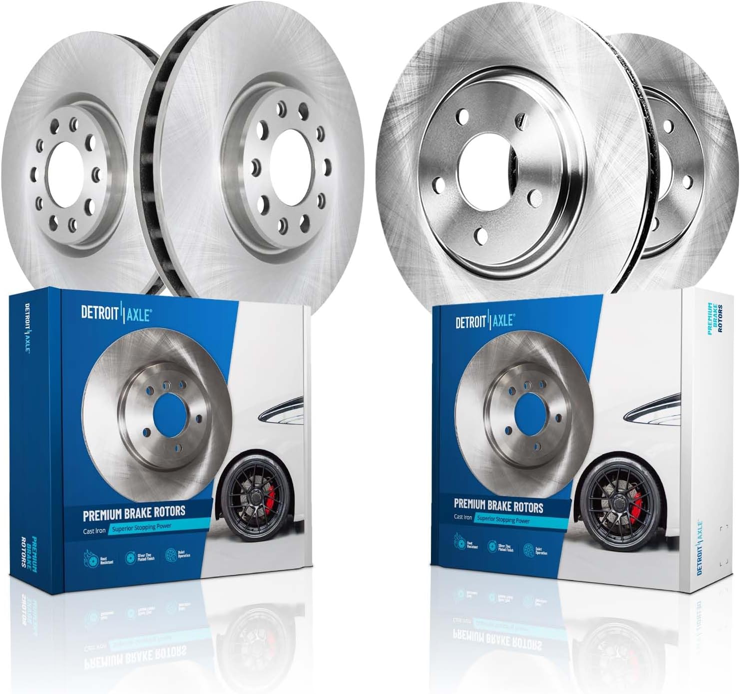 Detroit Axle - Brake Rotors for 2016-2024 Chevy Camaro, 2020-2025 Cadillac CT5, Disc Brake Rotors 2021 2022 2023 Replacement : 12.64' inch Front and 12.40' inch Rear Rotor