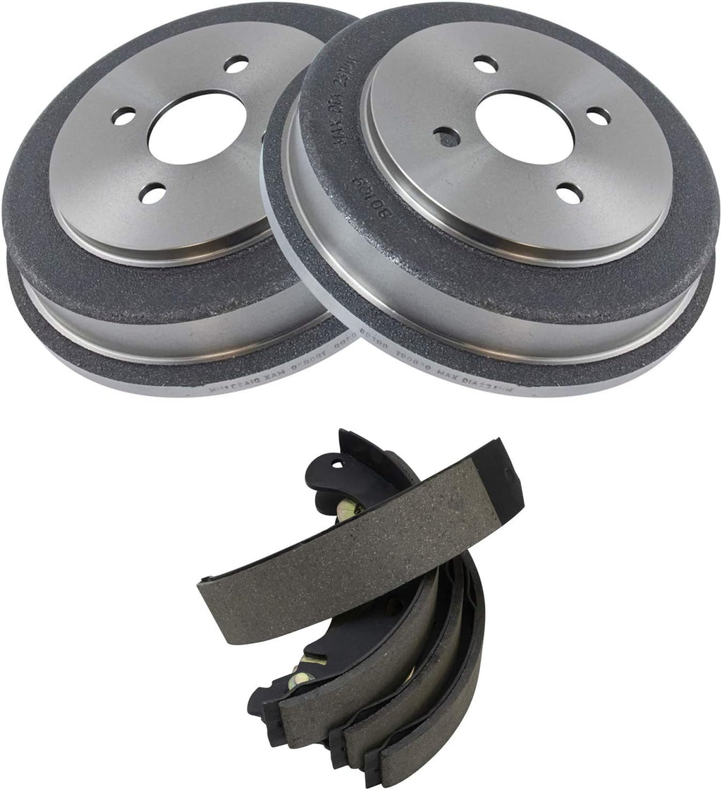 TRQ Brake Drum & Shoe Rear Kit Compatible with Chevy Cobalt Pontiac G5 Saturn Ion