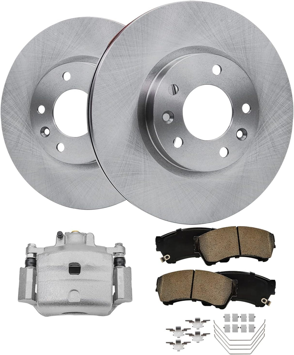 Detroit Axle - Front Disc Rotors Brake Pads Right Caliper Replacement for 2006-2012 Mazda 6 Fusion MKZ Zephyr Milan - 5pc Set