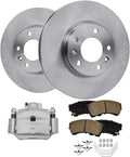 Detroit Axle - Front Disc Rotors Brake Pads Right Caliper Replacement for 2006-2012 Mazda 6 Fusion MKZ Zephyr Milan - 5pc Set