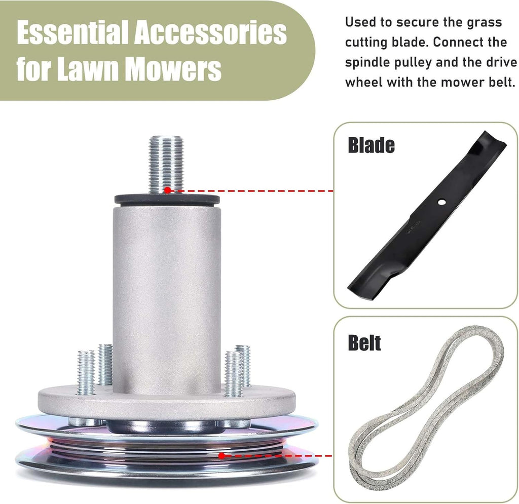 3 Pack 51528000 51537200 Lawn Mower Deck Spindle Assembly with Spindle Nut Compatible with Ariens Ikon-X/XD/XL 52 & Edge 52 & Gravely ZTX/ZT XL 52 Zero-Turn Mower Model 915xxx