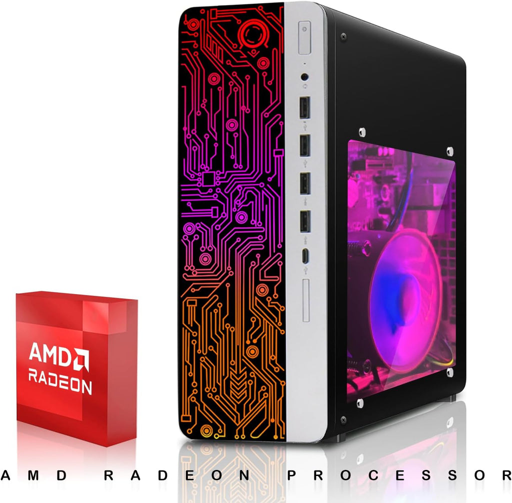 HP Gaming PC Desktop Computer – AMD Pro A10-9700,GT 1030 Graphics,16GB RAM,1TB SSD,27 Inch Curved Monitor,RGB Keyboard with AI Copilot,Mouse,WiFi,RGB Headphone,Windows 11(Renewed)