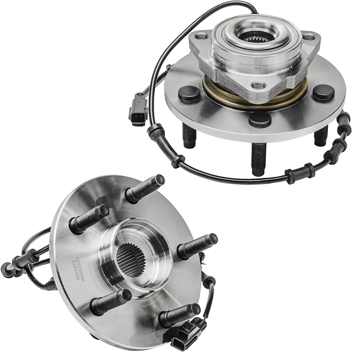 Detroit Axle - Wheel Bearing Hubs Brake Kit for 2002-2005 Dodge Ram 1500 [5 Lug] Front Rear Disc Brake Rotors Ceramic Brakes Pads Front Wheel Bearing Hubs 2003 2004 Replacement