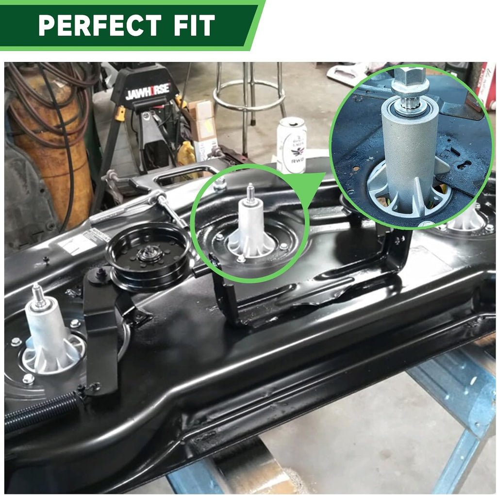 46 Inch Mower Deck Rebuild Kit for AYP Craft sman Husqvarna Pou LAN 2246LS 2346XLS YTA1946 YTA22V46 Includes 2 Spindle 187292, 2 Blade 21546611, 2 Idler 195945, 1 Be lt 21546607