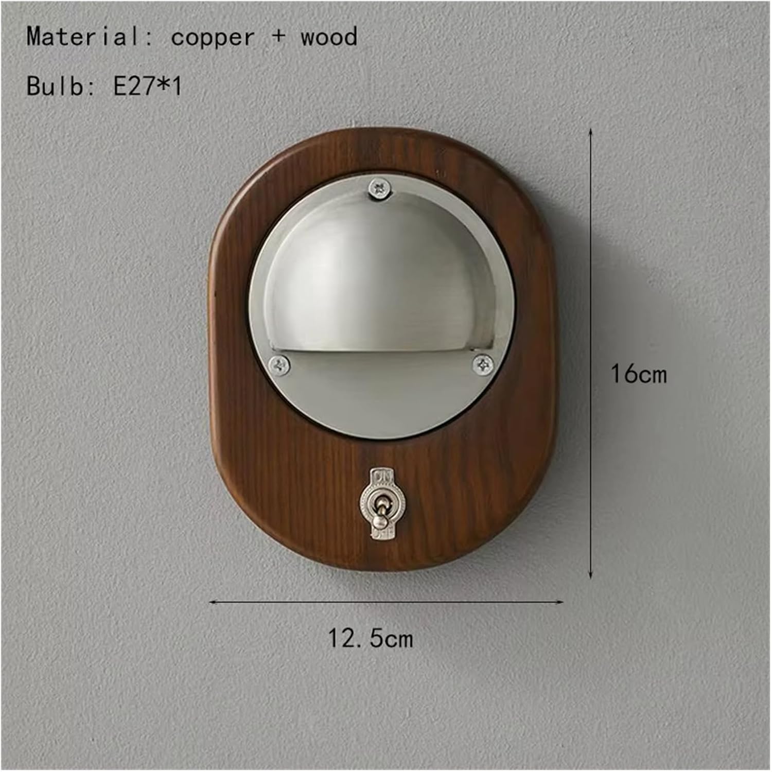 Brass Wall Light Wood Parlor Bedroom Dining Room Wall Lamp Gold Silver Copper Sconce,Bathroom