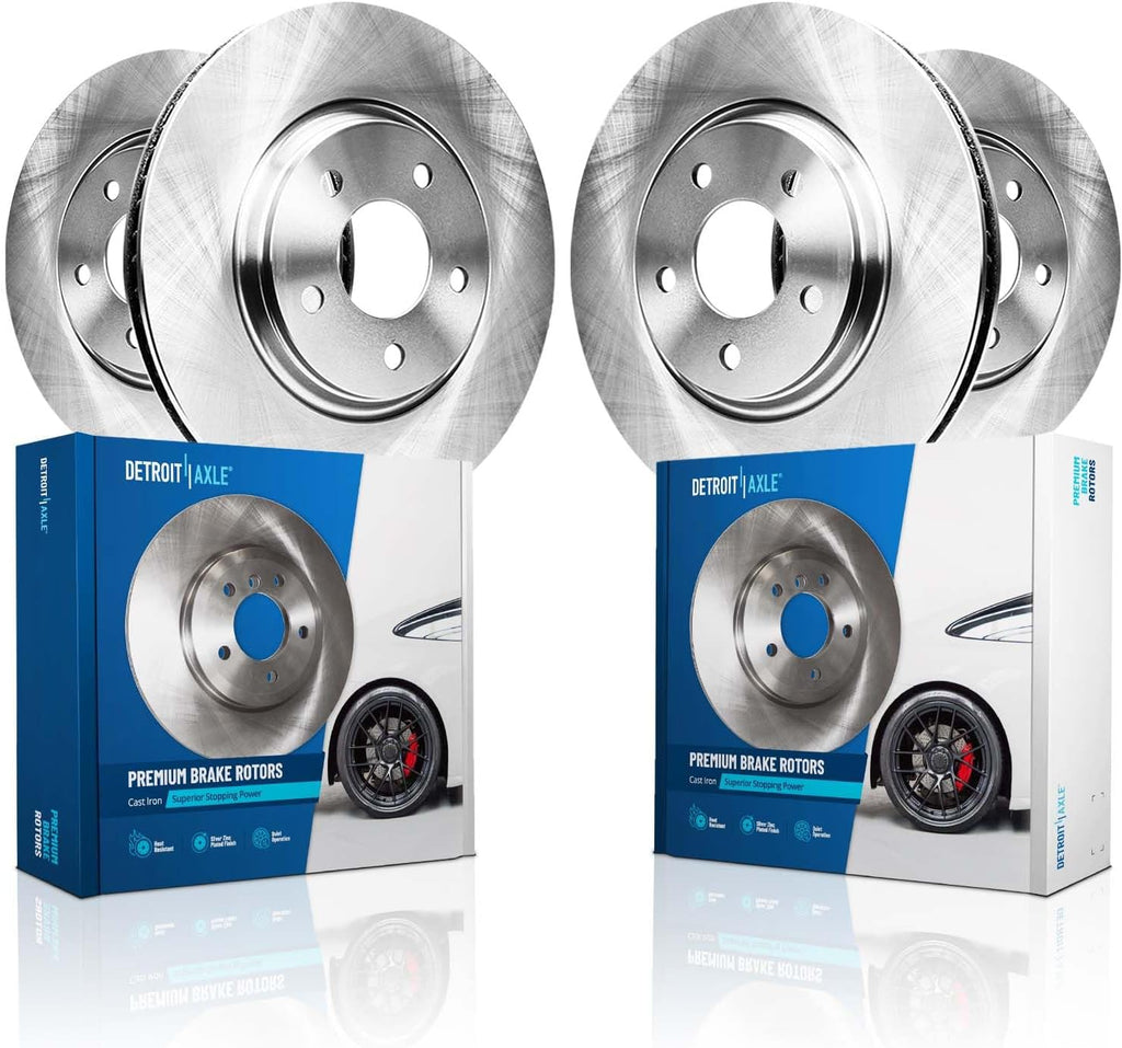 Detroit Axle - 4pc Brake Rotors for 2011-2021 Jeep Grand Cherokee 2011-2025 Dodge Durango Front Rear Disc Brake Rotors Replacement: 13.78' inch Front and 12.99' inch Vented Rear Rotor