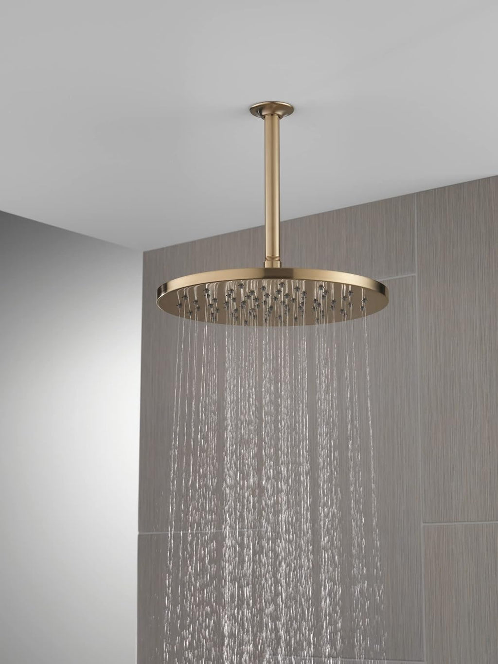 Delta Faucet Single-Spray Raincan Shower Head, Gold, Rainfall, Round, 1.75 GPM Flow Rate, Water Saving Shower Head, Lumicoat Champagne Bronze 52158-CZ-PR