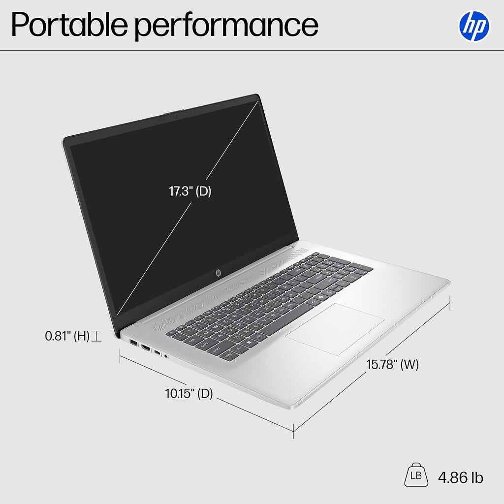 HP 17.3' HD+ Touchscreen Laptop, Intel 12-Core Ultra 7 255U(Beat Core 7 150U), Dedicated Intel AI Boost NPU 12 Tops, 16GB DDR5, 1TB SSD, Backlit KB, WiFi 6, Win 11 Home, w/512GB External SSD & Stylus