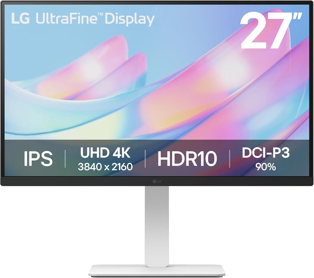 LG 27US550-W 27-inch Ultrafine 4K UHD (3840 x 2160) IPS Computer Monitor, 60Hz, HDR10, Reader Mode, HDMI, DisplayPort, Tilt/Height/Swivel/Pivot Adjustable Stand, White