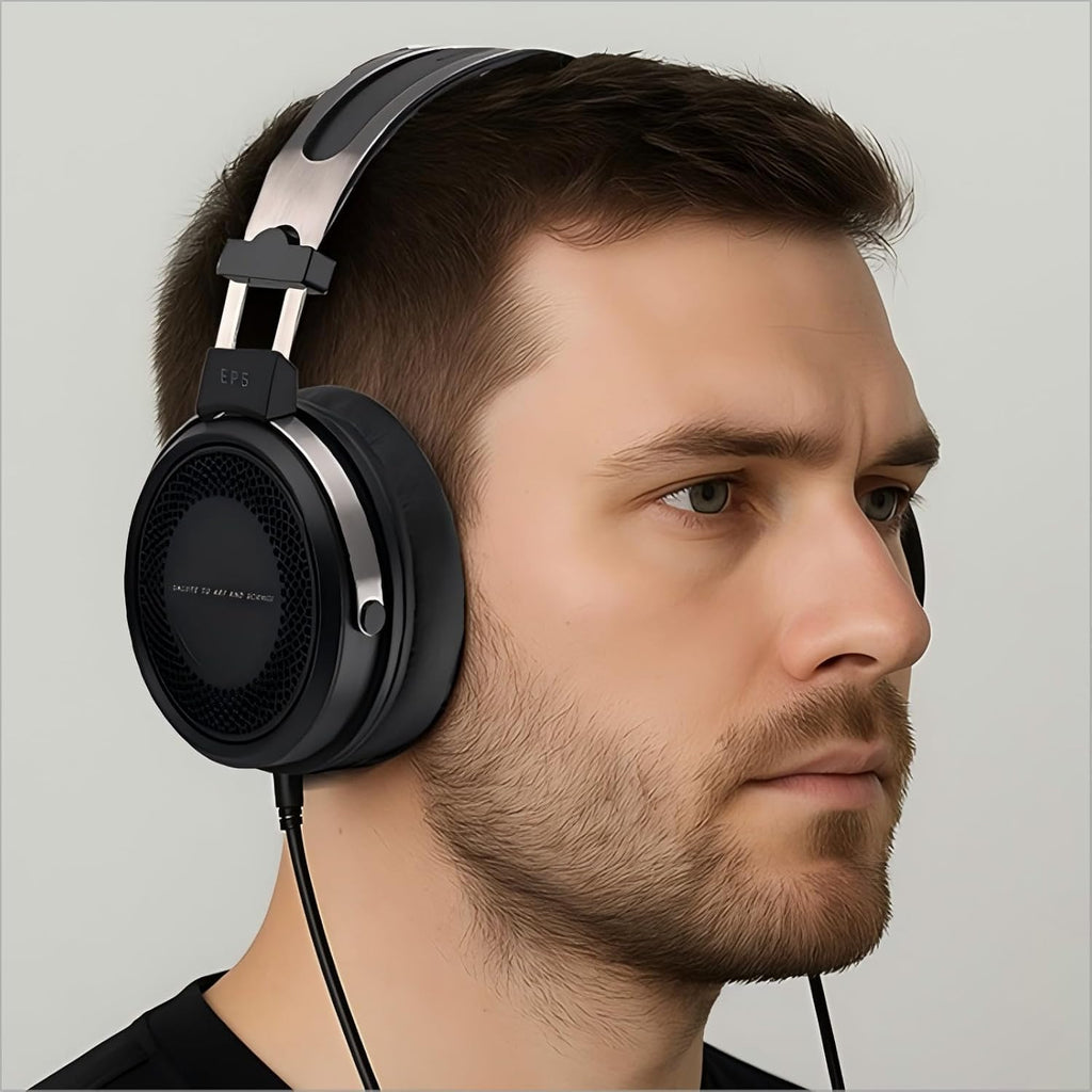 Linsoul SIMGOT EP5 Over-Ear Headphones, 50mm Ultra-Magnetic Drivers, Innovative Closed-Back HiFi Monitor, Dual 3.5mm TRS Detachable Cable + Tripowin Nova Monitor Headphone Cable(XLR, Black)
