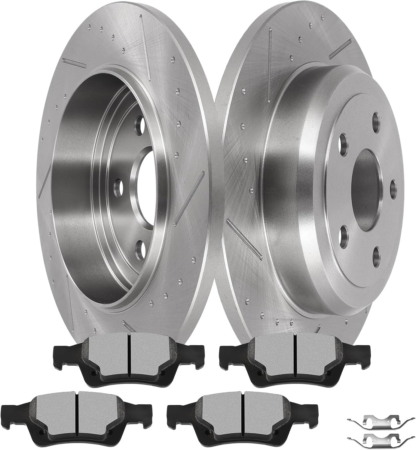 SCITOO Disc Brake Pads and Rotors Rear 12.99' Rotors Replacement For Dodge For Durango 2011-2020,For Jeep For Grand Cherokee 2011-2020, 5/Lugs Solid Brake Kits
