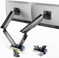 ARES WING RGB Dual Monitor Arm for 17-38' Ultrawide Screens, Holds 35.2lbs, Heavy Duty Dual Monitor Stand for Desk, Adjustable Double Mount with Clamp & Grommet Base, 75/100 VESA Mount, Gray