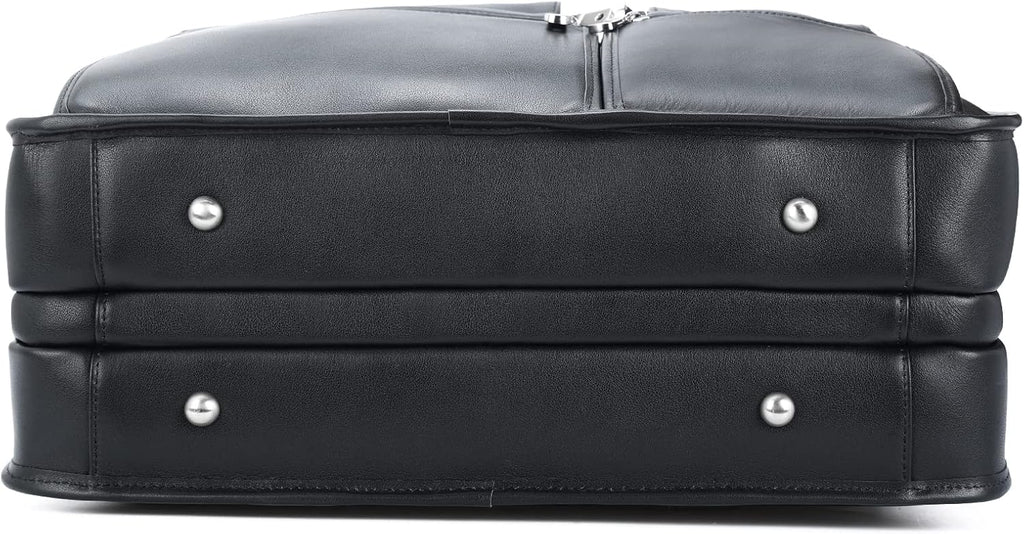 Polare 18.5' Full Grain Leather Laptop Briefcase Messenger Bag Tote For Men Large Fits 17.3' Laptop