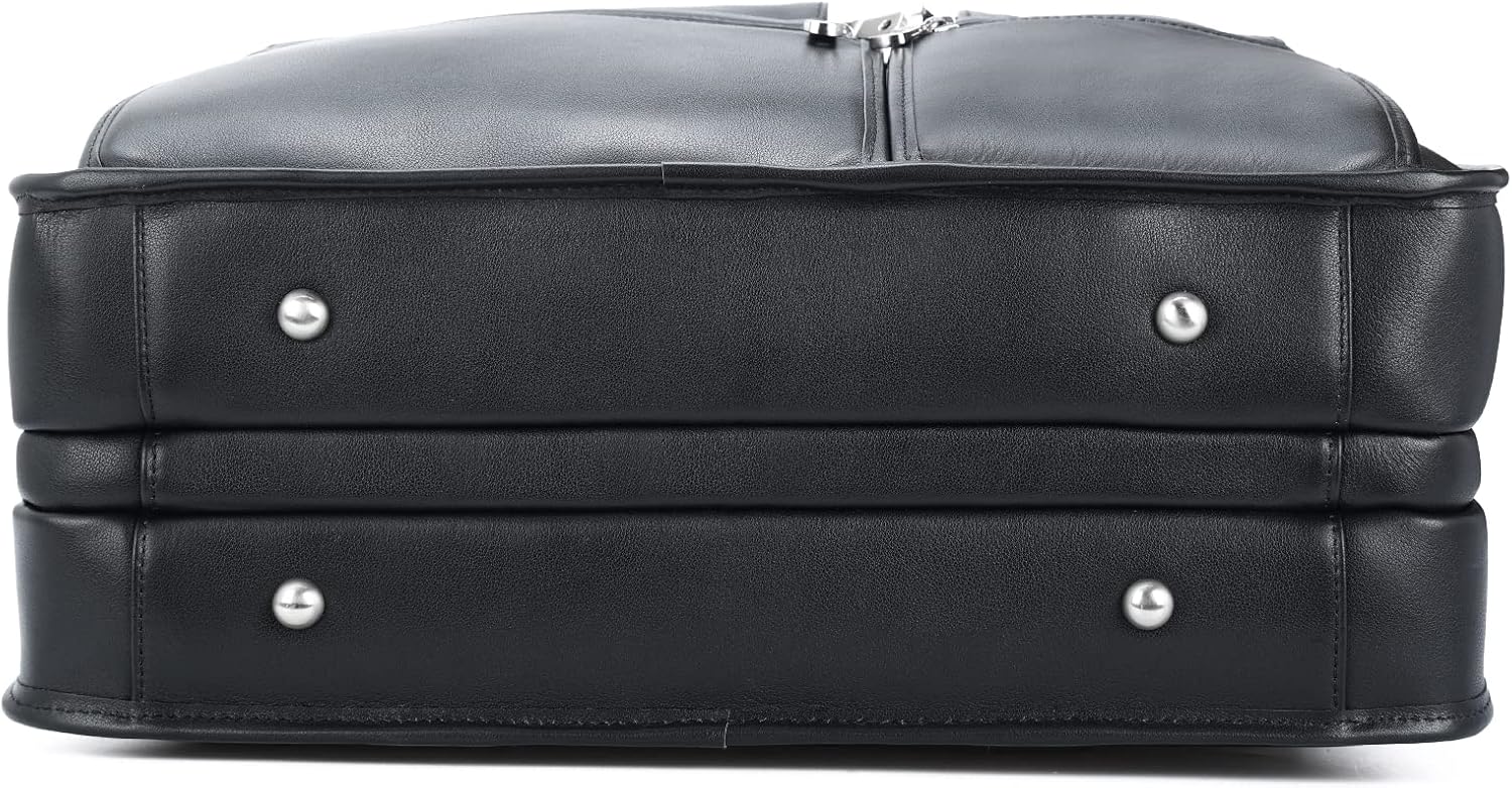 Polare 18.5' Full Grain Leather Laptop Briefcase Messenger Bag Tote For Men Large Fits 17.3' Laptop