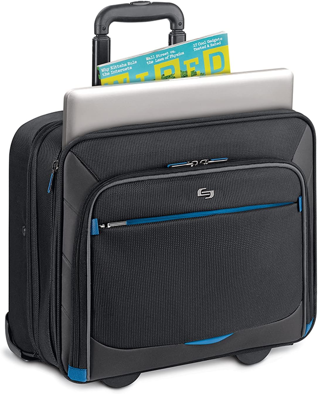 Solo New York Active Rolling Overnight Laptop Bag. Business Travel Rolling Overnighter Case for Women and Men. Fits up to 16 inch laptop - Black, 15' x 16' x 7' (TCC902-4/20)
