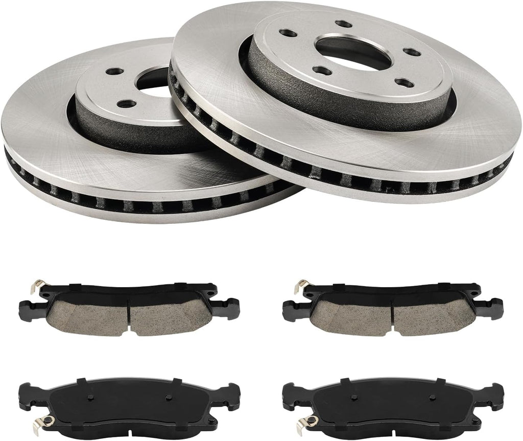 KAX Front Brake Kit for Jeep Grand Cherokee 2011-2018, Dodge Durango 2011-2020, 12.99inch Brake Rotors Pads Kit, #53062+D1455 Front Brakes