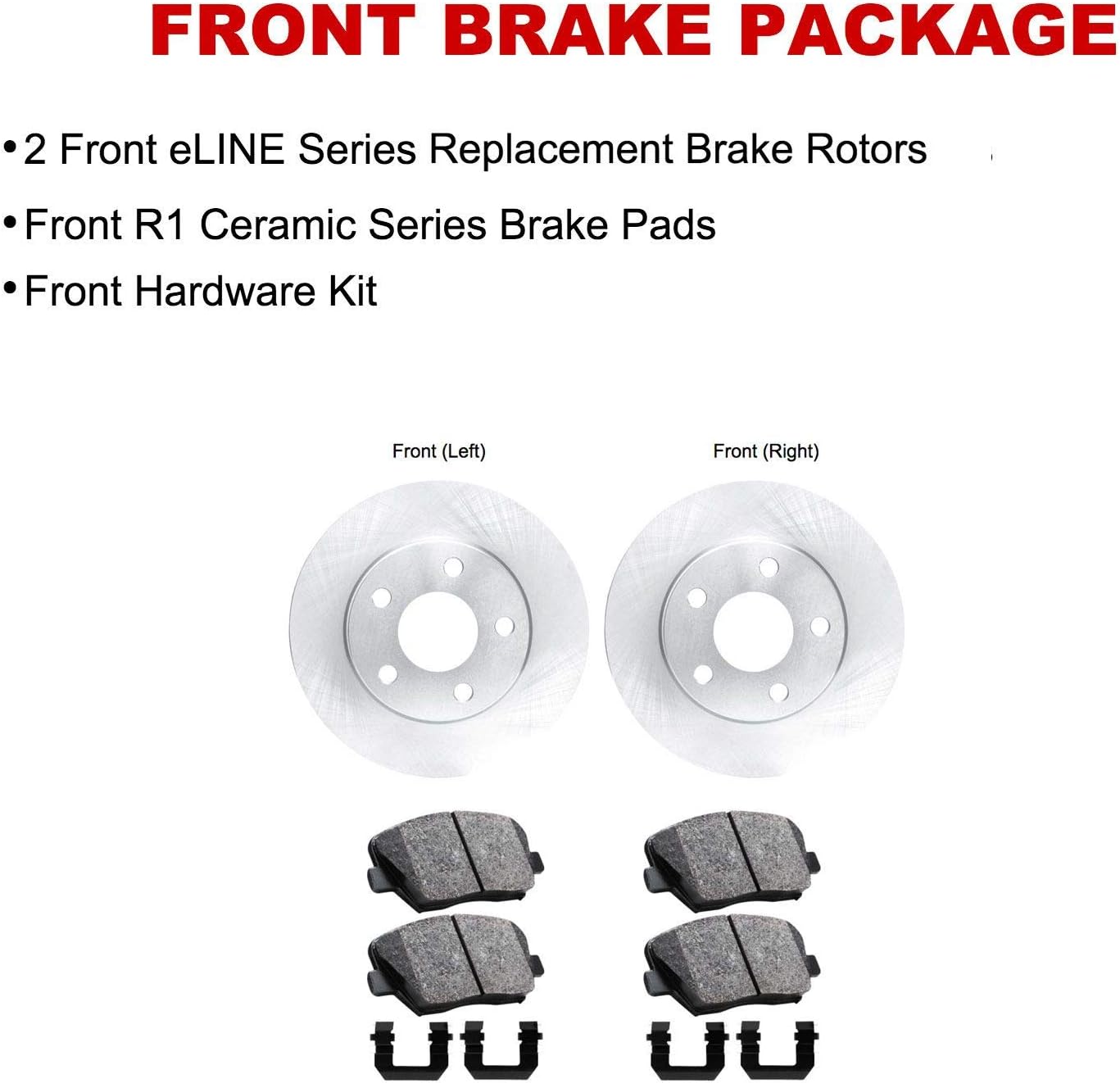R1 Concepts Front and Rear Brake Kit Fits 2007-2018 BMW X5; 2011-2019 BMW X6| Ceramic Pads, Blank Rotors| Hardware| 13.1' Front & 12.6' Rear