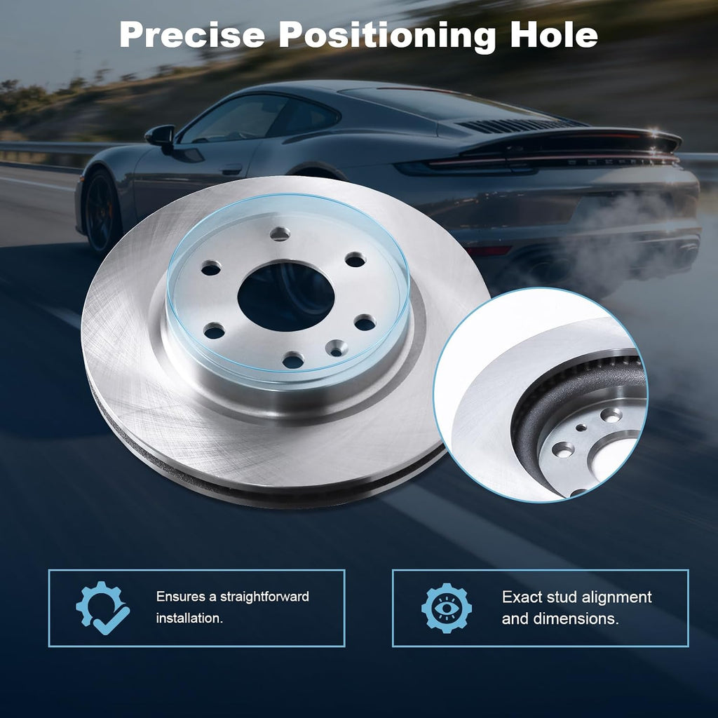 Front & Rear Disc Brake Rotors & Ceramic Brake Pads Kit Fit for Buick 2008-2017 Enclave; for Chevrolet 2009-2017 Traverse; for GMC 2007-2017 Acadia; for Saturn 2007-2010 Outlook #55150 55151
