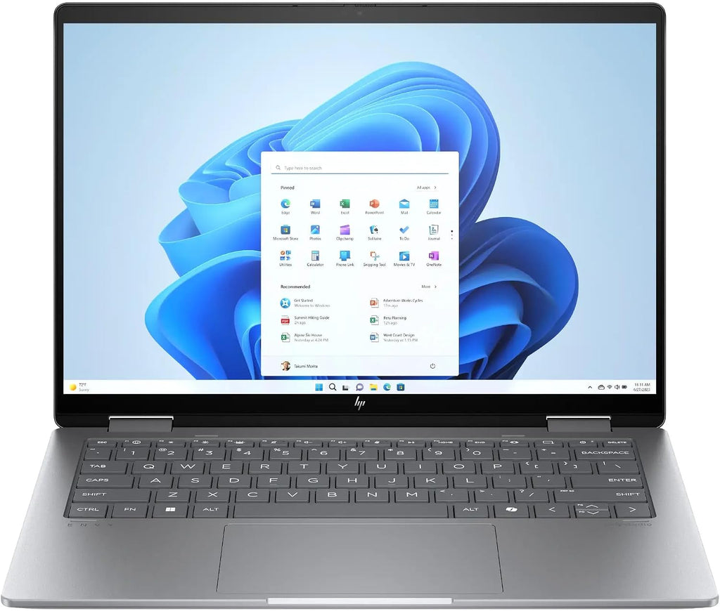 HP Envy x360 2-in-1 14 inch 2K Touchscreen Laptop, Intel 12-Core Ultra 7 155U, 16GB RAM, 1TB PCIe SSD, Backlit KB, Wi-Fi 6E, Fast Charge, Camera, Thunderbolt 4, HDMI, Win 11 Pro, w/BWE Accessories
