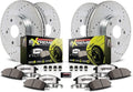 PowerStop Front and Rear Brake Kit for INFINITI Q50 2014-24 | INFINITI Q60 2017-22 - Carbon-Fiber Ceramic Z26 Brake Pads + Drilled & Slotted Rotors Upgrade, K8006-26
