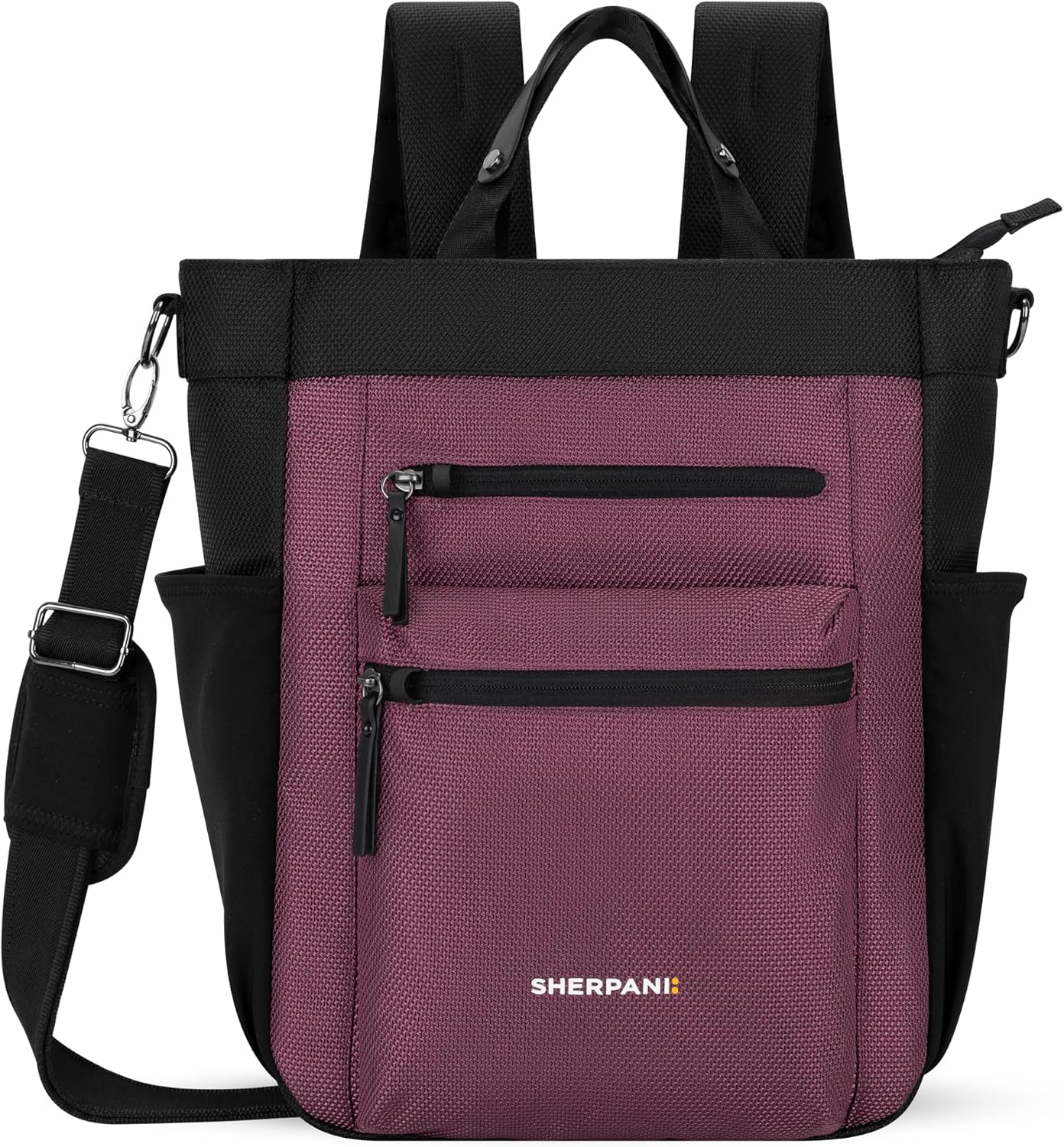 Sherpani Soleil, Anti Theft Convertible Backpack, 3 in 1 Tote, Crossbody Purse, 18L Travel Bag, RFID Protection, Fits 13' Laptop (Smoky Orchid)