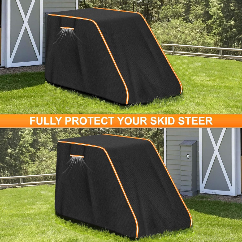 Skid Steer Cover Waterproof Heavy Duty, 900D UV Protection Track Loader Cover Compatible with Bobcat, John Deere, Kubota, Caterpillar, Case, New Holland, JCB, X-Large(155'x 85'x 88')