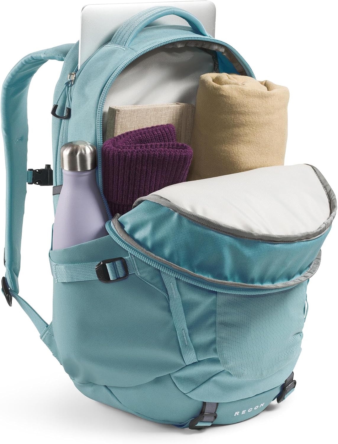 The North Face Women's Recon Everyday Laptop Backpack - Commuter Travel Bag, 18' Laptop Sleeve, Water-Repellent, Blue Eclipse Light Heather/Blue Eclipse, One Size
