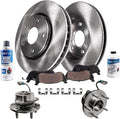 Detroit Axle - Front Brake Kit for 2005-2006 Chevy Equinox 02-07 Saturn VUE 06 Torrent [4-Wheel ABS] Disc Brake Rotors Ceramic Brakes Pads Replacement Wheel Bearing Hubs