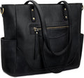 S-ZONE Genuine Leather Tote Bag for Women Large Shoulder Purses Work Handbags with Crossbody Strap Vintage