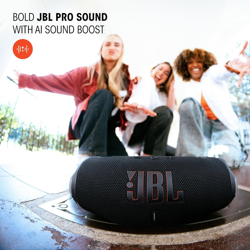 JBL Charge 6 - Portable Waterproof & Drop-Proof Bluetooth Speaker, Bold JBL Pro Sound with AI Sound Boost, 28Hrs of Playtime, Built-in powerbank & Comes with a Sturdy/Removable Carrying Strap (Blue)