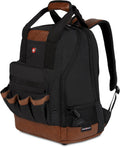 SwissGear Tool Bag Backpack, Fits Up to 15-Inch Laptop, Work Pack, Black/Brown Canvas
