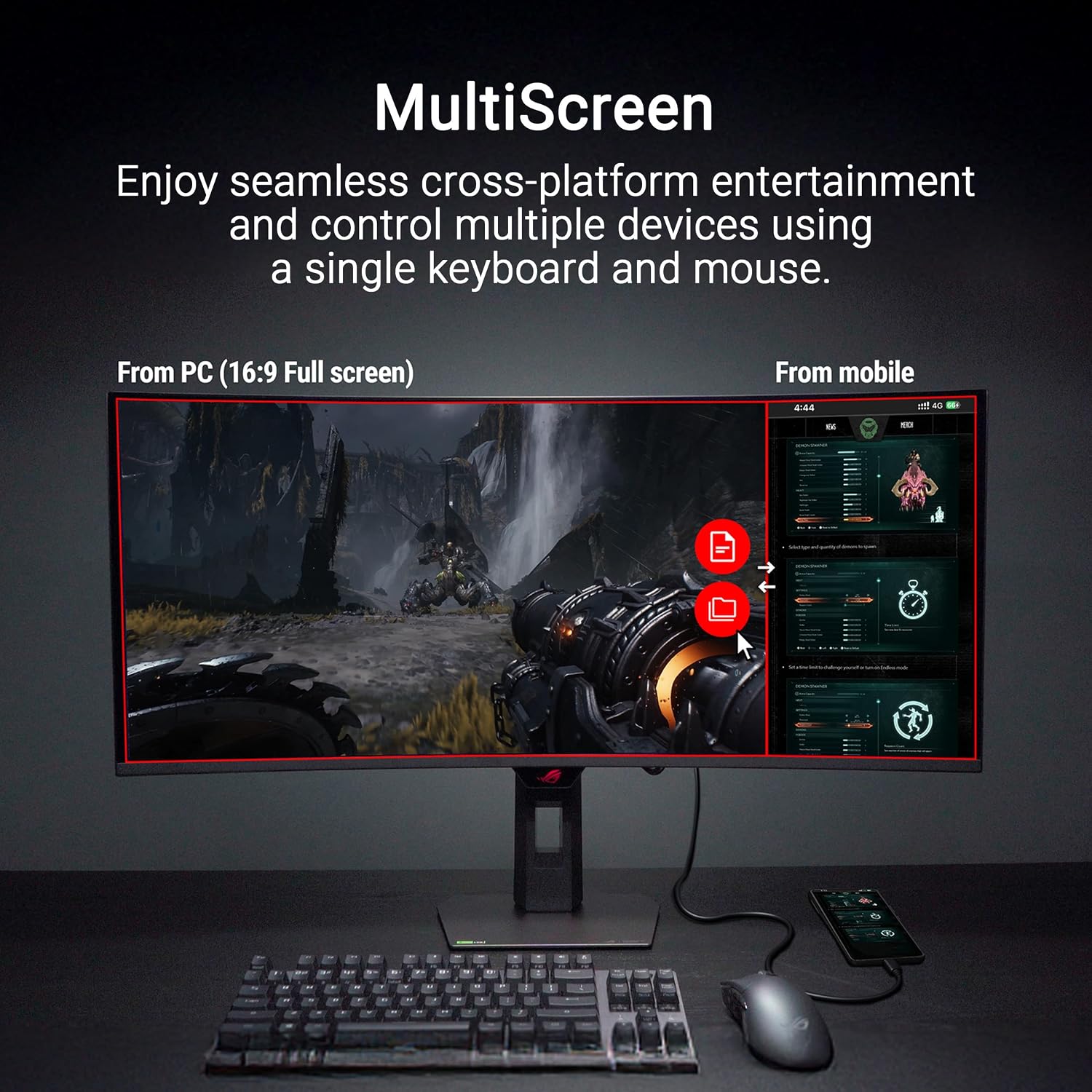 ASUS ROG Strix 34' OLED Curved Ultrawide Gaming Monitor (XG34WCDMTG) – 240Hz, 0.03ms, FreeSync & GSYNC Compatible, WiFi 6, NVIDIA GeForce Now, Dolby Vision, Dolby Atmos