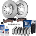 Detroit Axle - Front Brake Kit for Chevy GMC Silverado Sierra 1500 Tahoe Avalanche Cadillac Escalade Disc Brake Rotors Brake Pads + 24pc Lug Nuts w/keys Replacement - 32pc Set