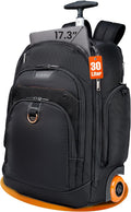 EVERKI Atlas Wheeled 2 Rolling Backpack, 30L 13 To 17.3-Inch Laptops Travel Backpack with Wheels for Professional, RFID-Blocking Pocket, Book Bag with Wheels, Business Travel. Quick-access Pockets