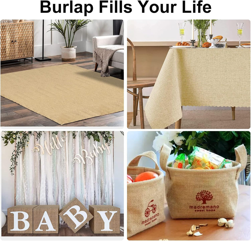 Agfabric 64 inch x100 Feet Garden Burlap Fabric Roll, Burlap Tree Wrap,Multipurpose High Density Natural Jute Material for Gardening,Aisle Runner,Crafts,Weed Barrier