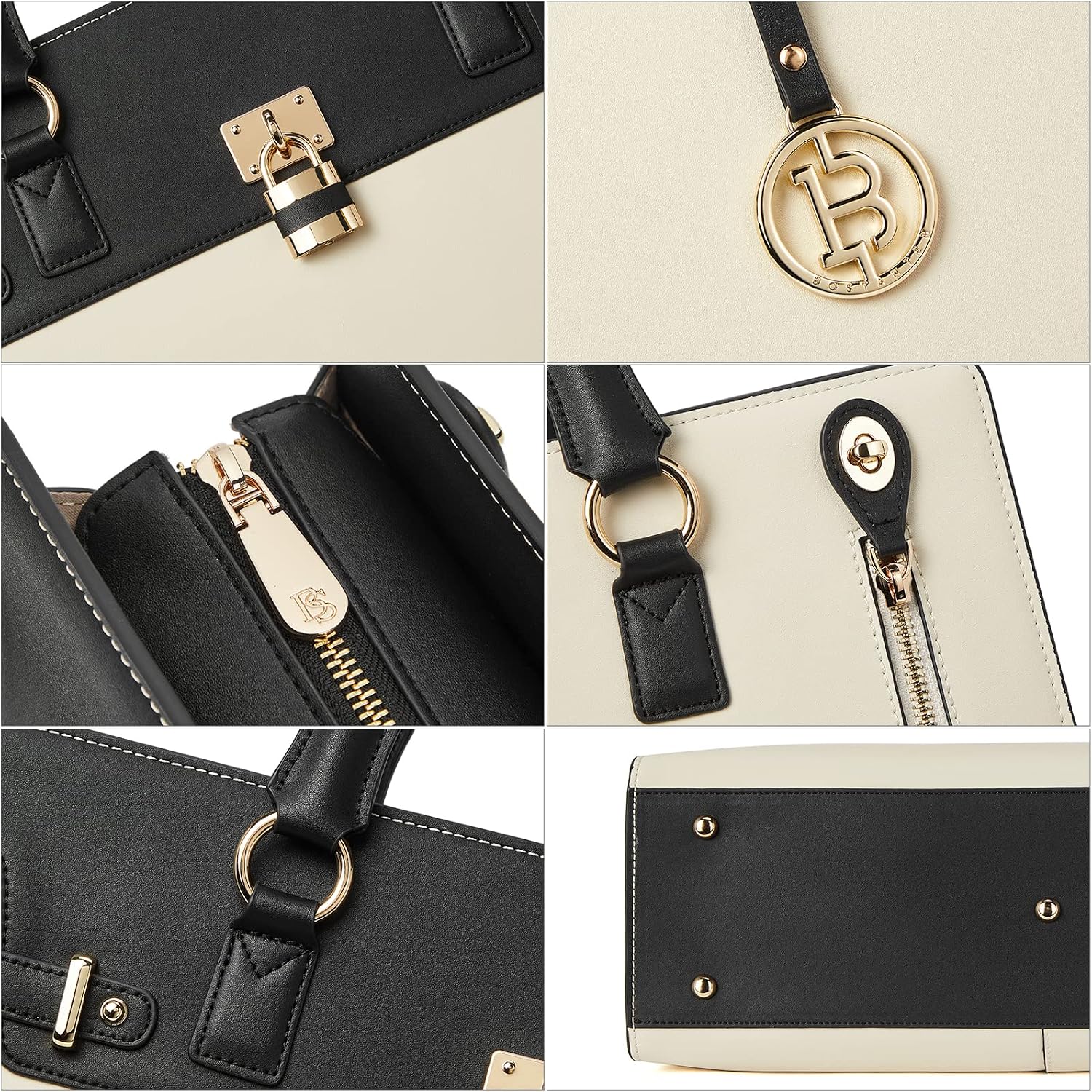 BOSTANTEN Briefcase for Women 15.6 inch Leather Laptop Bag Vintage Slim Lawyer Business Bag Stylish Work Purse