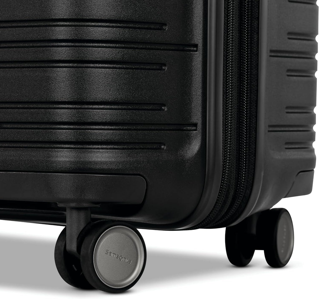 Samsonite Elevation Plus - Medium Hardside Luggage - Scratch Resistant Polypropylene Shell, RightHeight™ Adjustable Handle, Integrated AirTag Holder, TSA Lock, WetPak™ Compartment - Triple Black