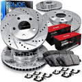 R1 Concepts Front and Rear Brake Kit Fits 1997-2004 Chevrolet Corvette| Optimum Oep Pads, Drilled Slotted Rotors| Hardware| 12.8' Front & 12.0' Rear