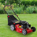 20' 141cc Lawn Mower Gas, 4-Stroke Self Propelled Push Lawn Mower with Blade & 50L Bag, 3-in-1 Walk-Behind Lawns Mowers, Foldable Handle for Easy Storage Red