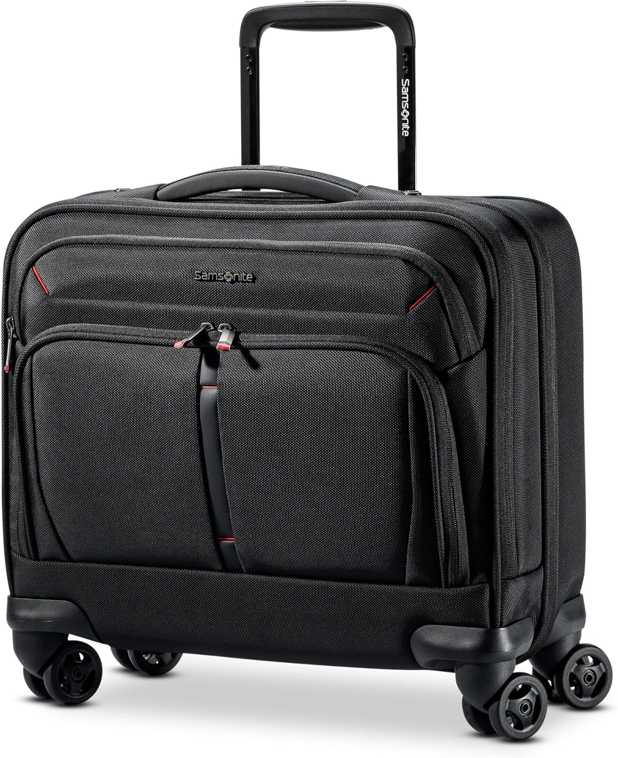 Samsonite® Xenon 4.0 Spinner Nylon Rolling Mobile Office With 15.6' Laptop Pocket And Tablet Pocket, 15-3/8'H x 15-3/4'W x 7-1/8'D, Black