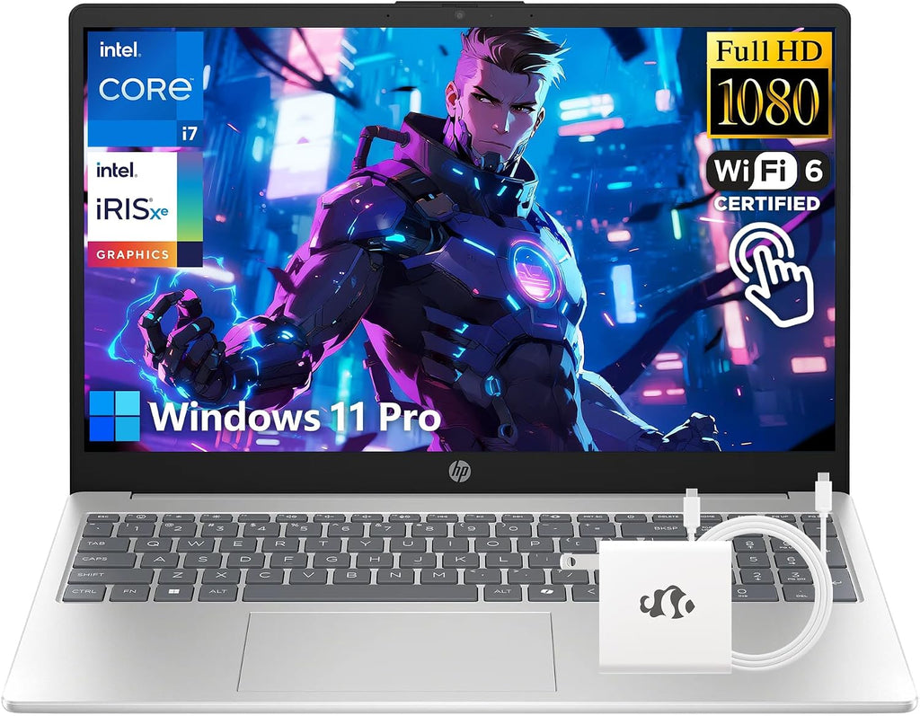 HP i7 Touchscreen Laptop, Intel Core i7-1355U(10-Cores, Up to 5GHz, Beat Core 7 160U), 16GB RAM 1TB SSD 15.6' FHD Intel Iris Xe Graphics, Win 11 Pro w/GM Accessory Computer for Business Gaming