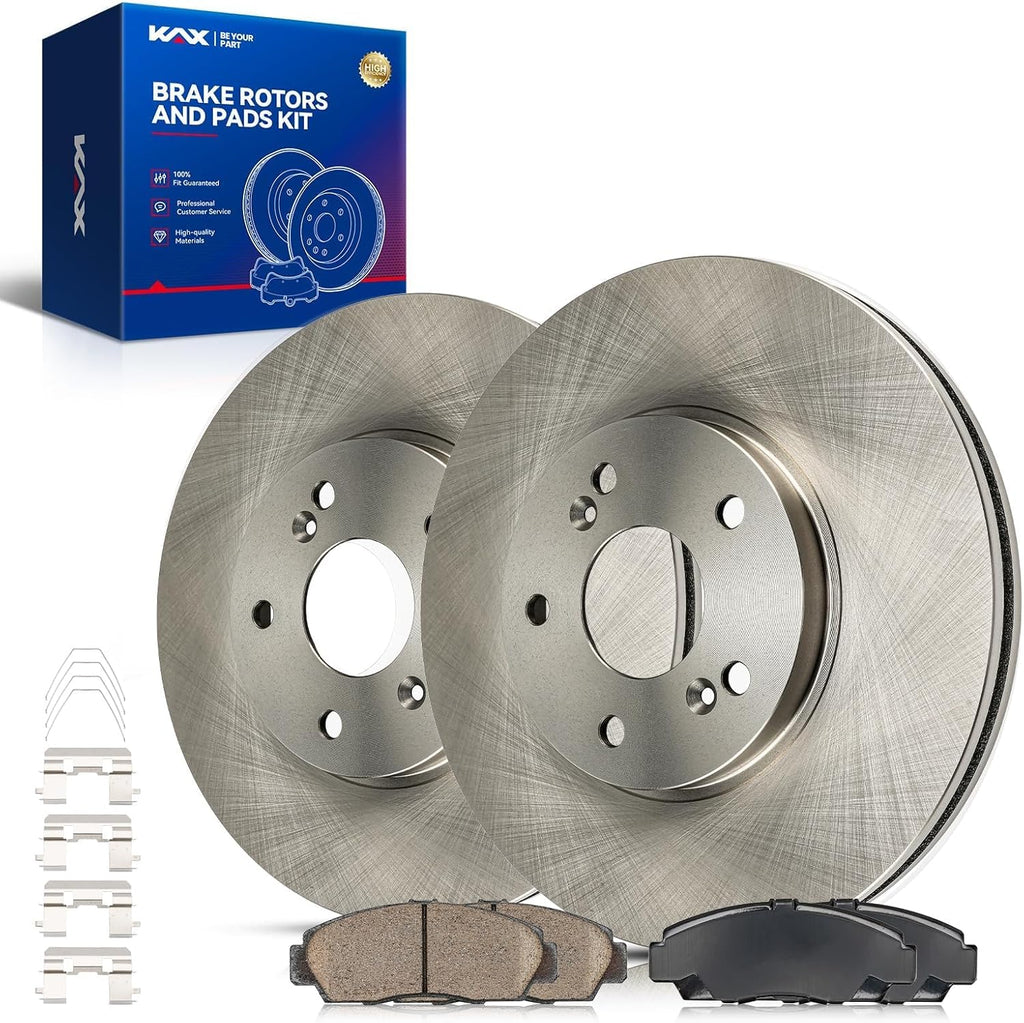 KAX Front Brake Kit for Honda Accord 2003-2011, Acura TL 1999-2008, TSX 2004-2010, CL 2001-2003, 11.81inch Brake Rotors Pads Kit, #31275+D787 Front Brakes