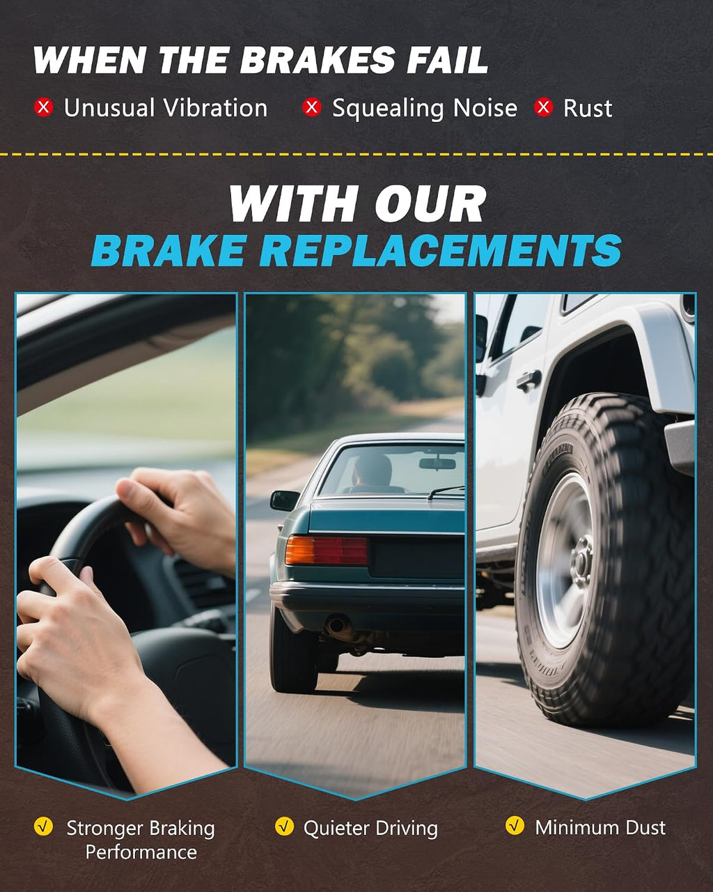 Brake Kit for 1999 2000 2001 2002 2003 2004 2005 2006 Chevy Silverado 1500, for Chevy Tahoe Astro, GMC Sierra 1500 Brakes and Rotors Kit Front and Rear, Replacement 12.0' Front & 12.8' Rear