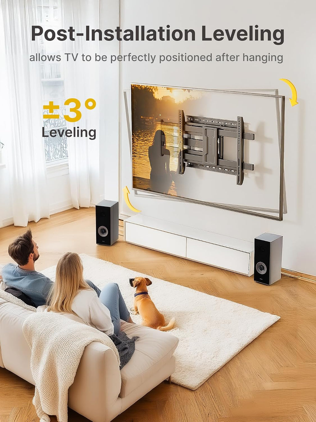 monTEK Long Arm TV Wall Mount for Most 43-80 Inch TVs, 42 Inch Long Extension TV Mount Swivel and Tilt, Full Motion Wall Mount Tv Bracket Fit Max VESA 600 x 400mm, Up to 110 lbs, 16',18' Studs